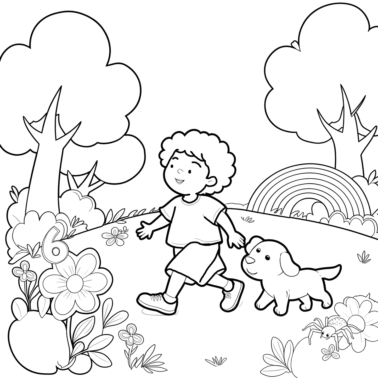 Coloring Page Tom and number 6