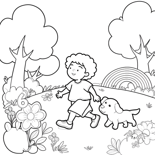 Coloring Page Tom and number 6