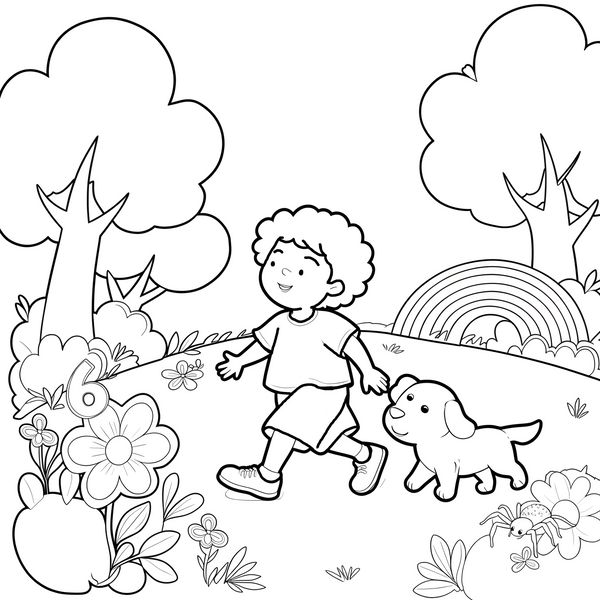 Coloring Page Tom and number 6