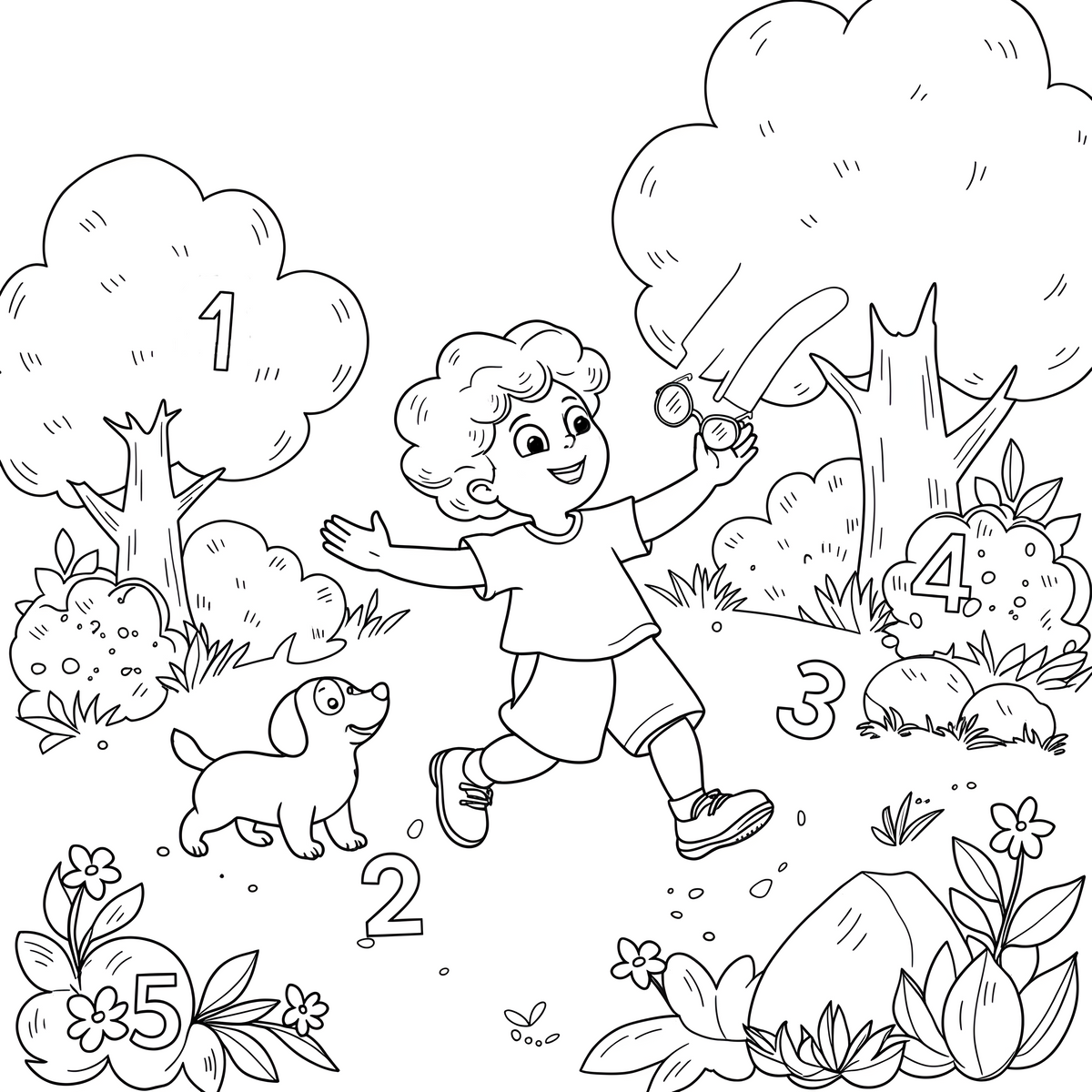 Coloring Page Tom and the numbers