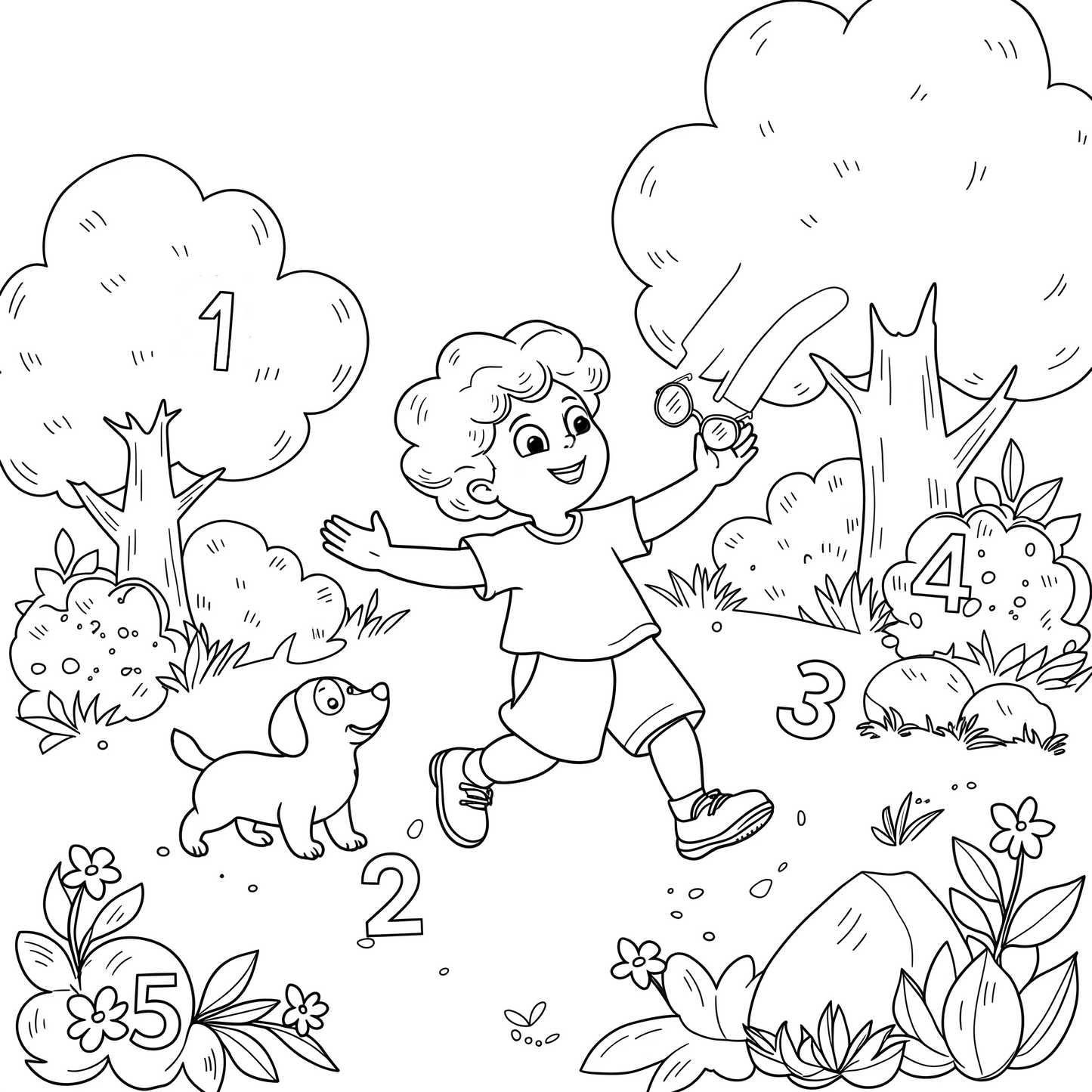 Coloring Page Tom and the numbers