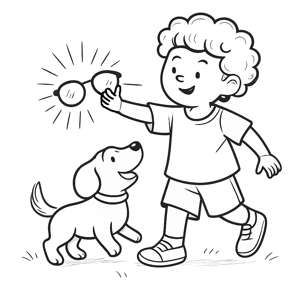 Coloring Page Tom and the Magic Glasses