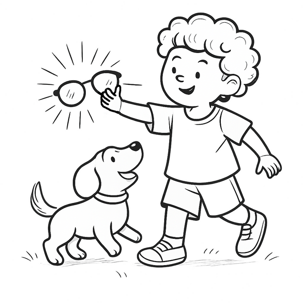 Coloring Page Tom and the Magic Glasses