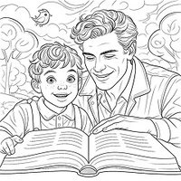 Daddy and Boy Reading