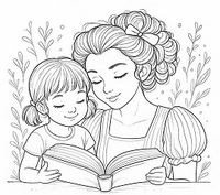 Mommy and Girl Reading